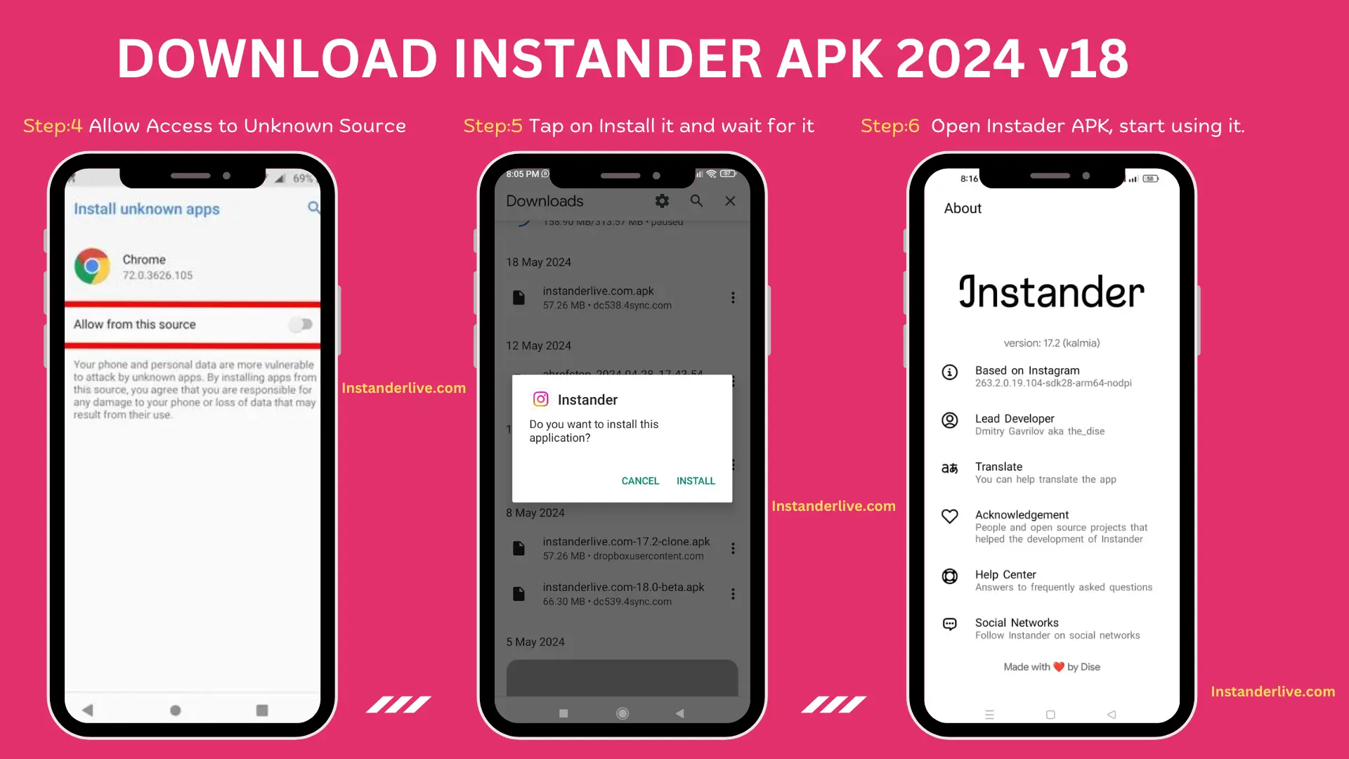 Instander APK Steps